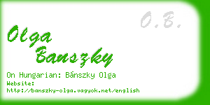 olga banszky business card