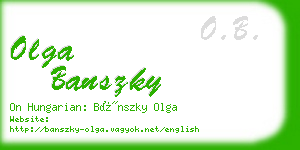 olga banszky business card